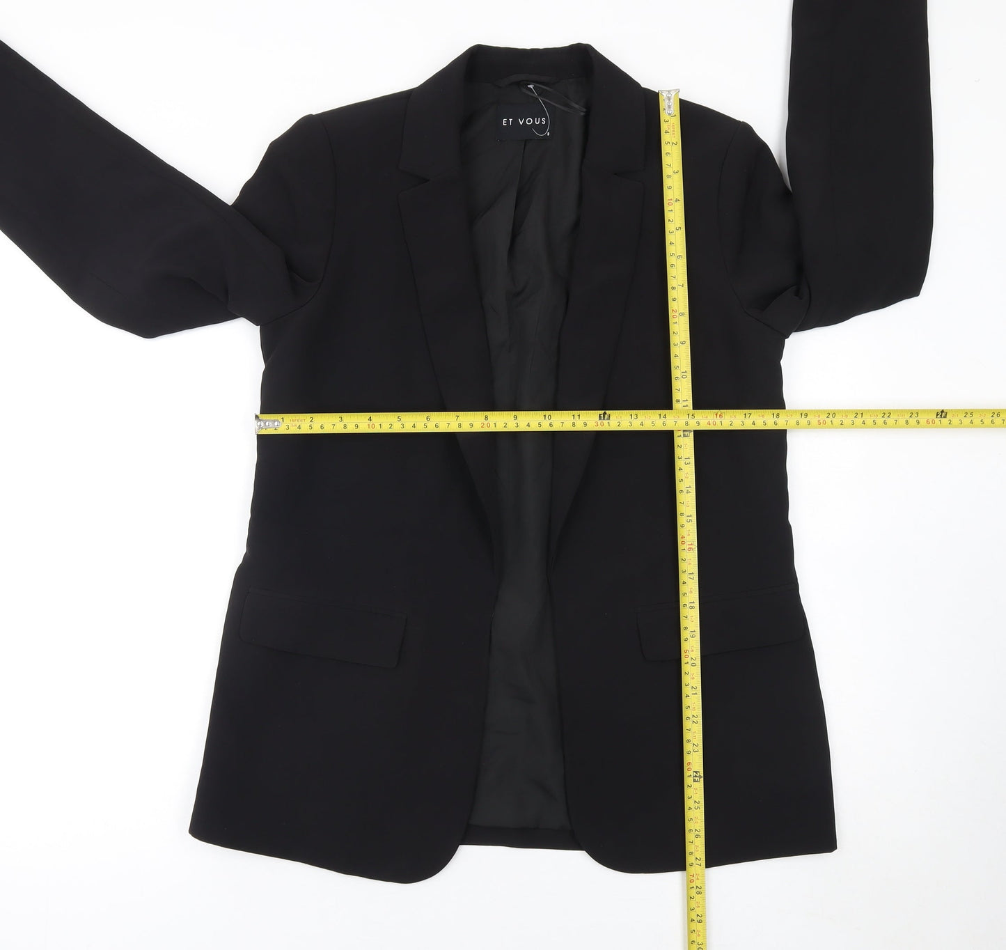 Et Vous Women’s Black Size 8 Tailored Single-Breasted Blazer