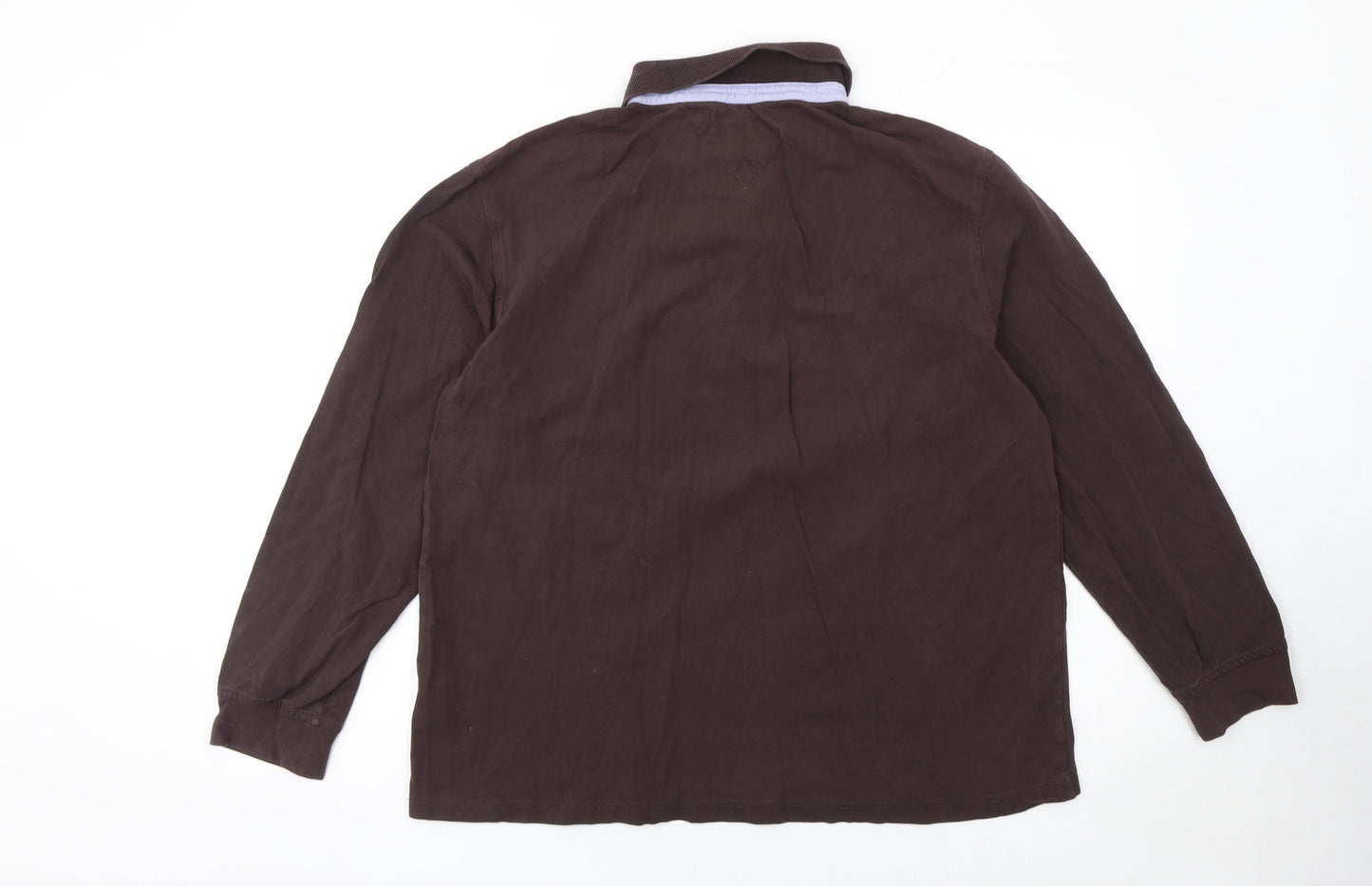Tommy Hilfiger Men's Brown Long Sleeve 2XL Cotton Polo Shirt