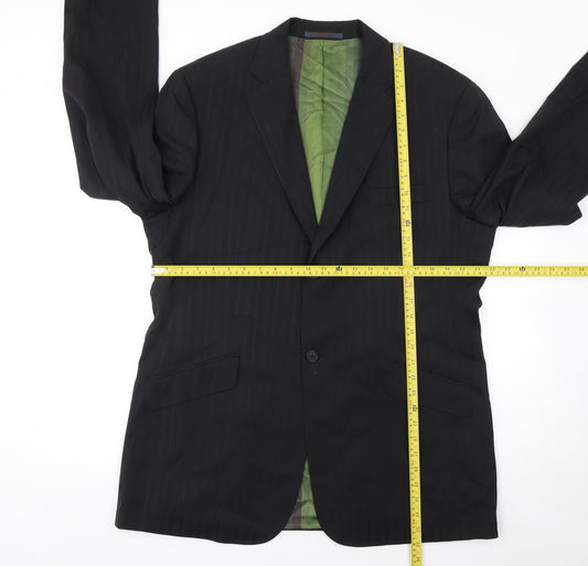 Ted Baker Men’s Black Pinstripe 44L Wool Suit Jacket