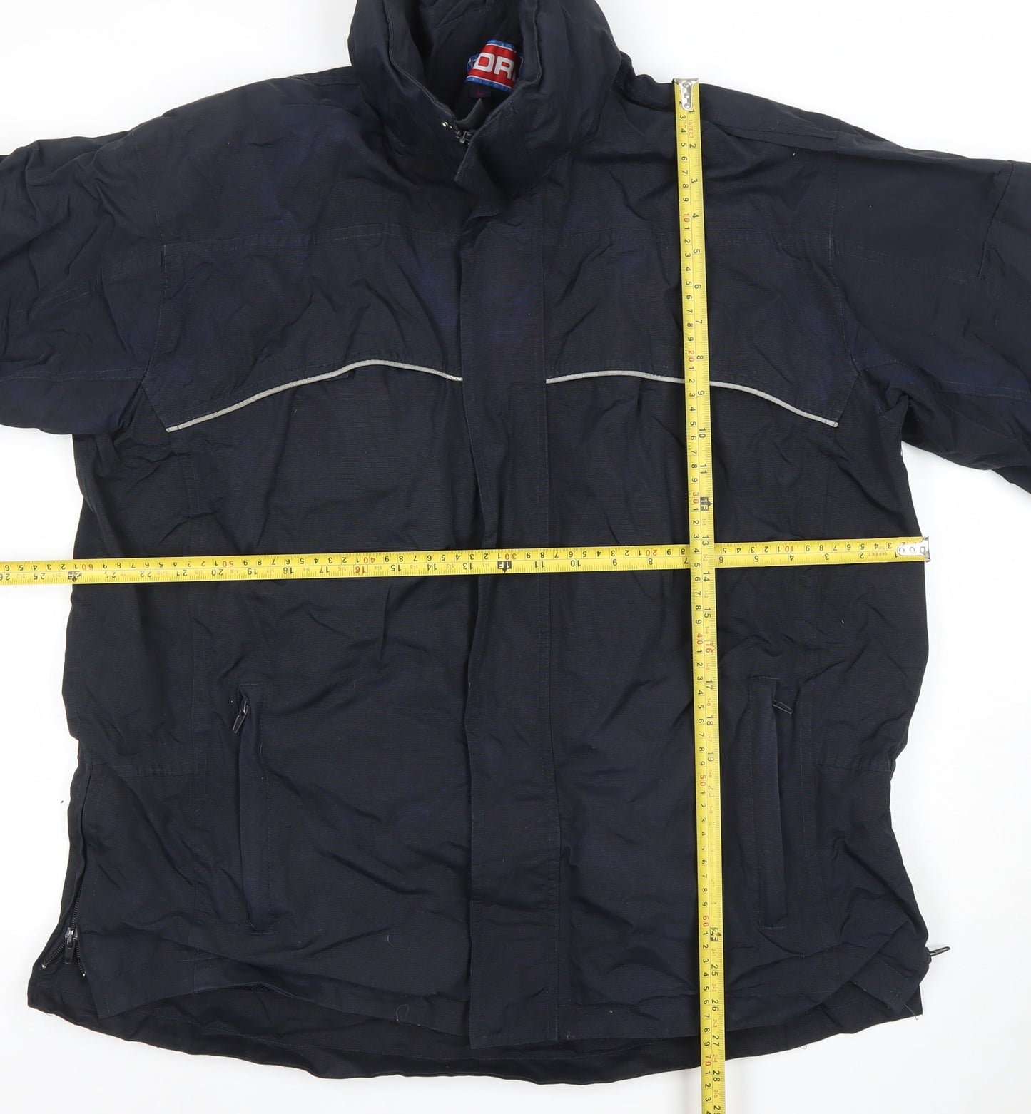 DRI Men's Blue Waterproof Windproof Mid-Length Jacket Size L