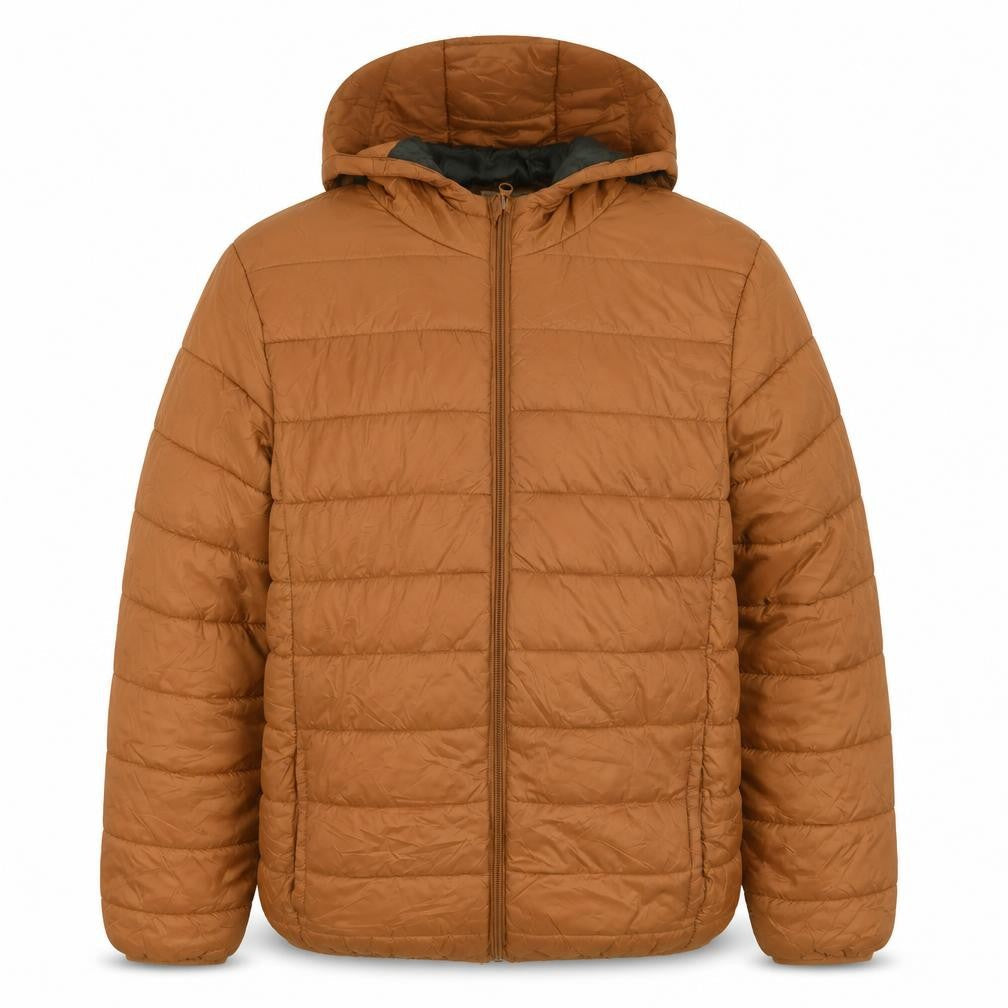 Destination Boys Teens Brown Hooded Puffer Jacket Size M
