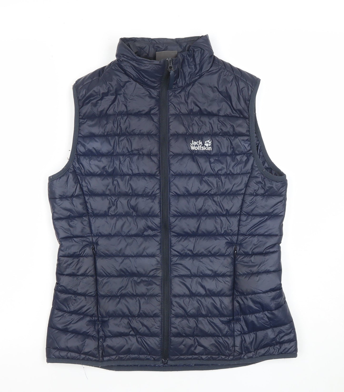 Jack Wolfskin Women Blue Puffer Waistcoat Size 6 Lightweight Zip