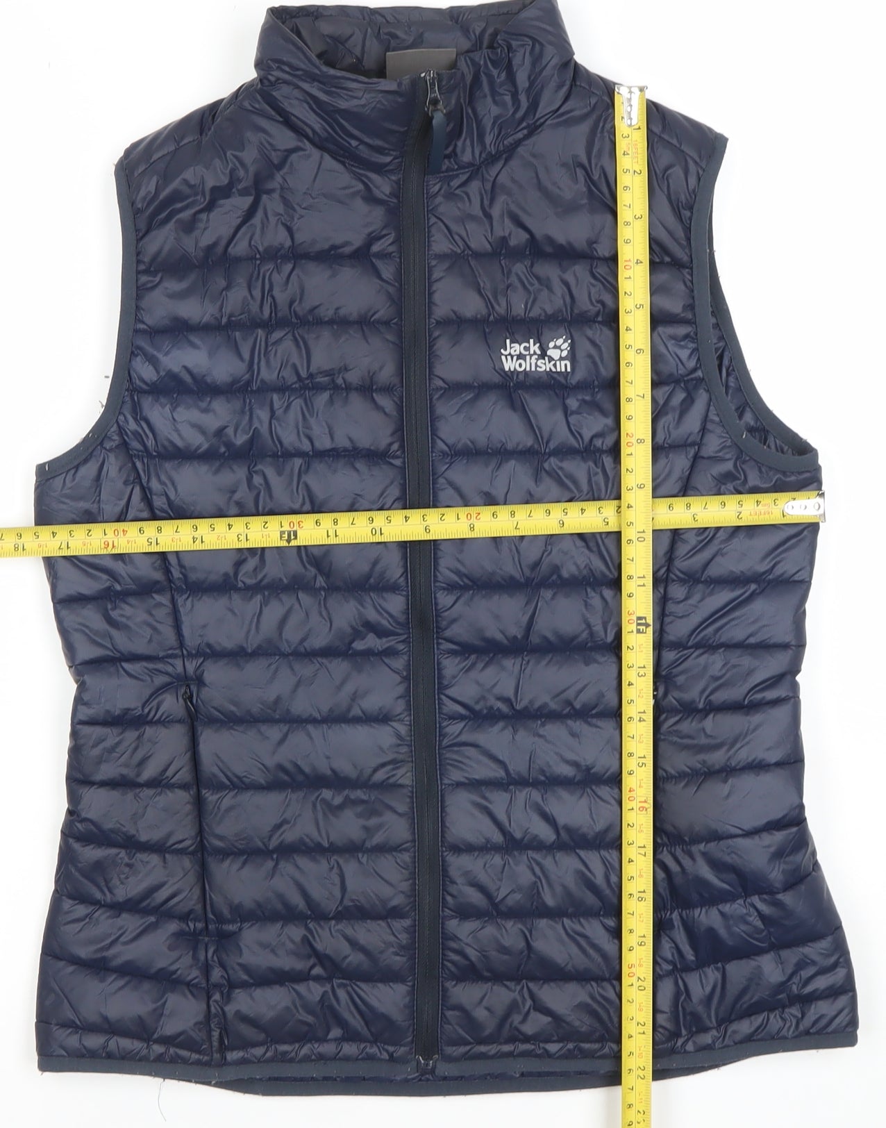 Jack Wolfskin Women Blue Puffer Waistcoat Size 6 Lightweight Zip