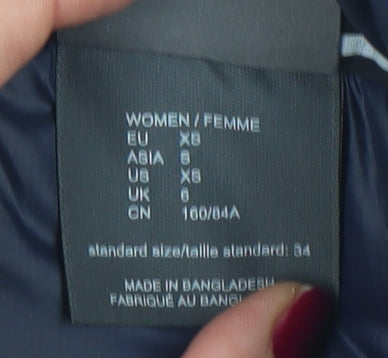 Jack Wolfskin Women Blue Puffer Waistcoat Size 6 Lightweight Zip