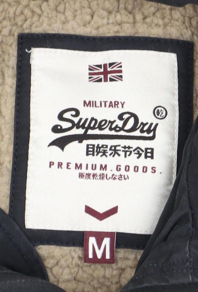 Superdry Women’s Black Military Jacket M Lined Winter Coat