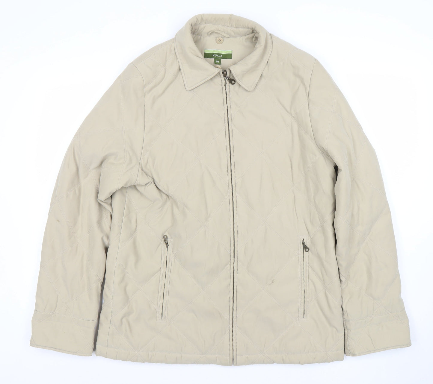 Nuage at Debenhams Womens Beige Quilted Mid-Length Jacket Size 10