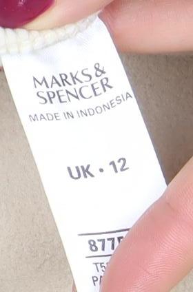 Marks and Spencer Women Beige Fleece Full Zip Jacket Size 12