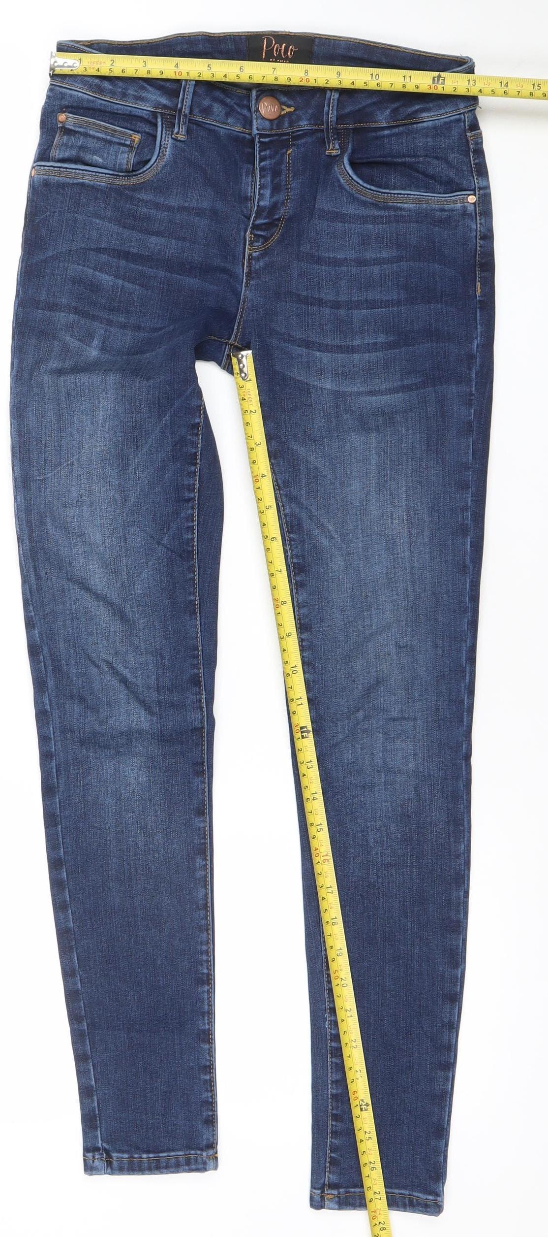 Poco by Pippa Women's Blue 8S Skinny Denim Jeans The Slimmer