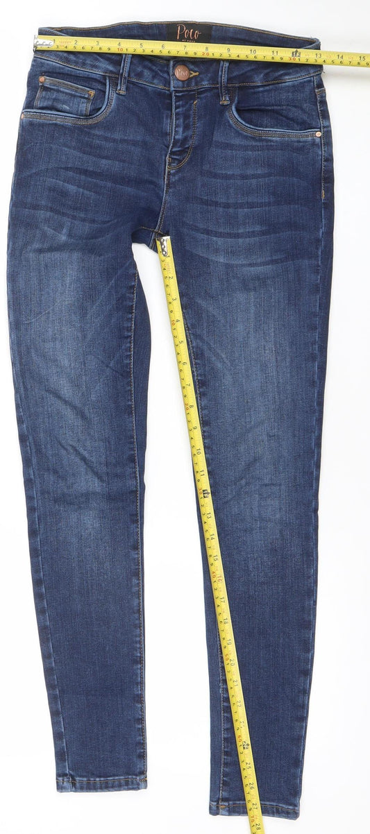 Poco by Pippa Women's Blue 8S Skinny Denim Jeans The Slimmer
