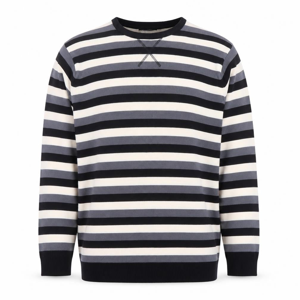 Precision Mens Multicoloured Striped Crew Neck Acrylic Jumper L