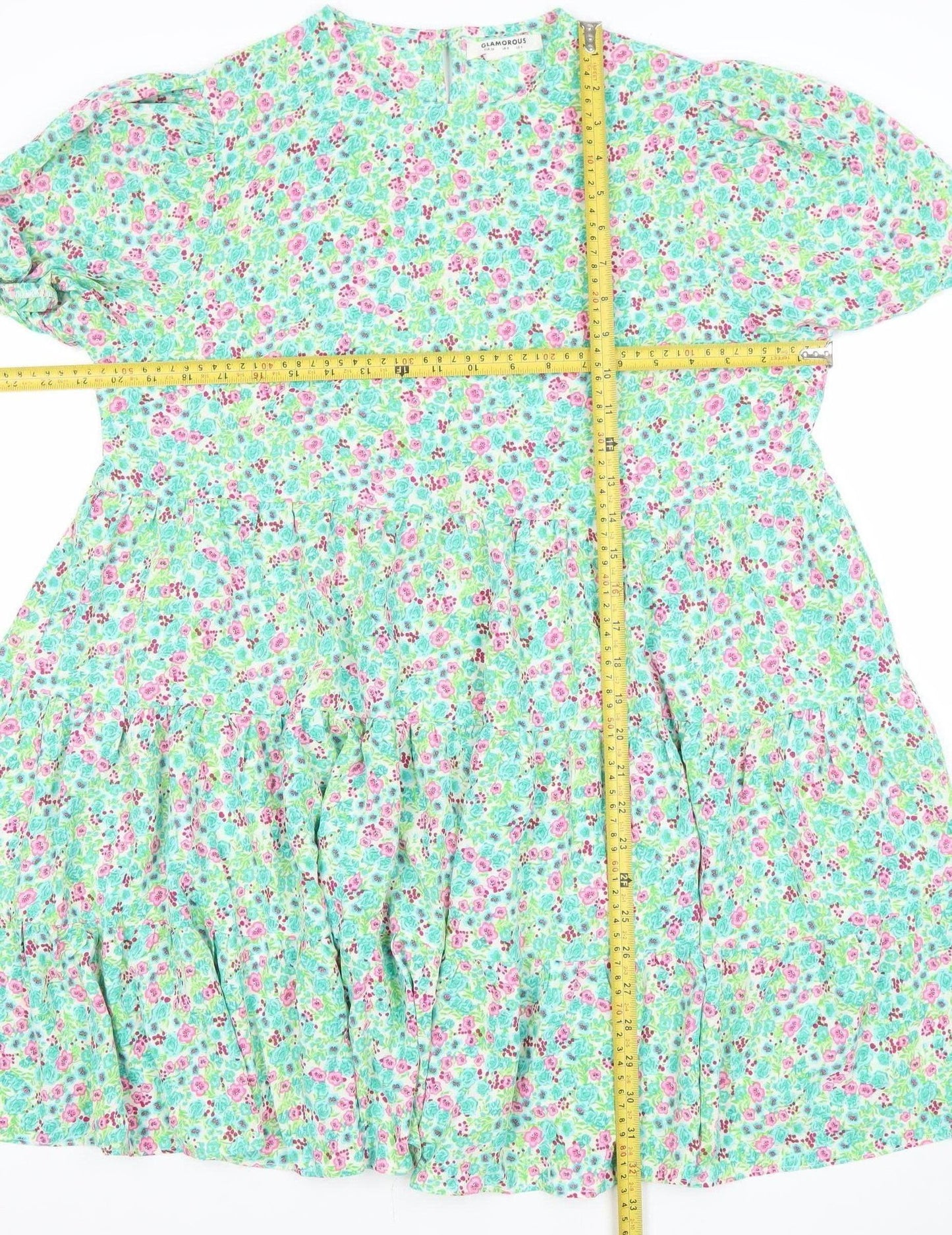 Glamorous Women's Multicoloured Floral Skater Dress Size 8