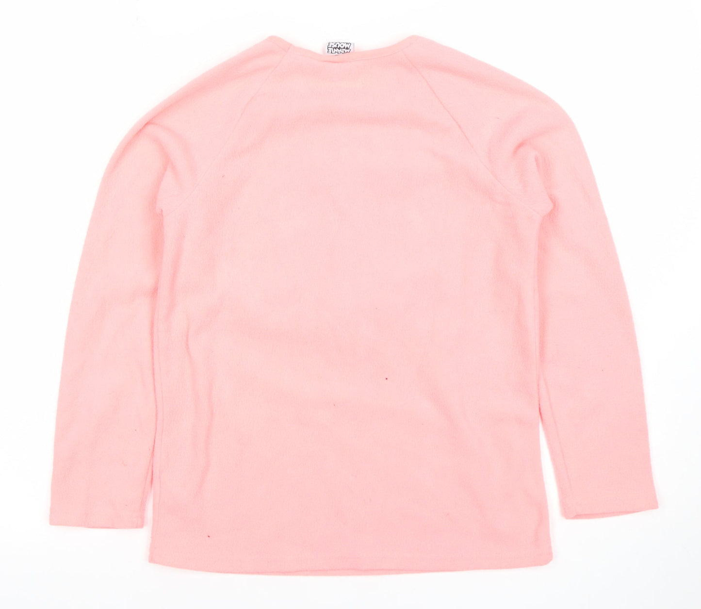 Disney Girls Pink Minnie Mouse Long Sleeve Fleece Pullover T-Shirt 11-12 Years