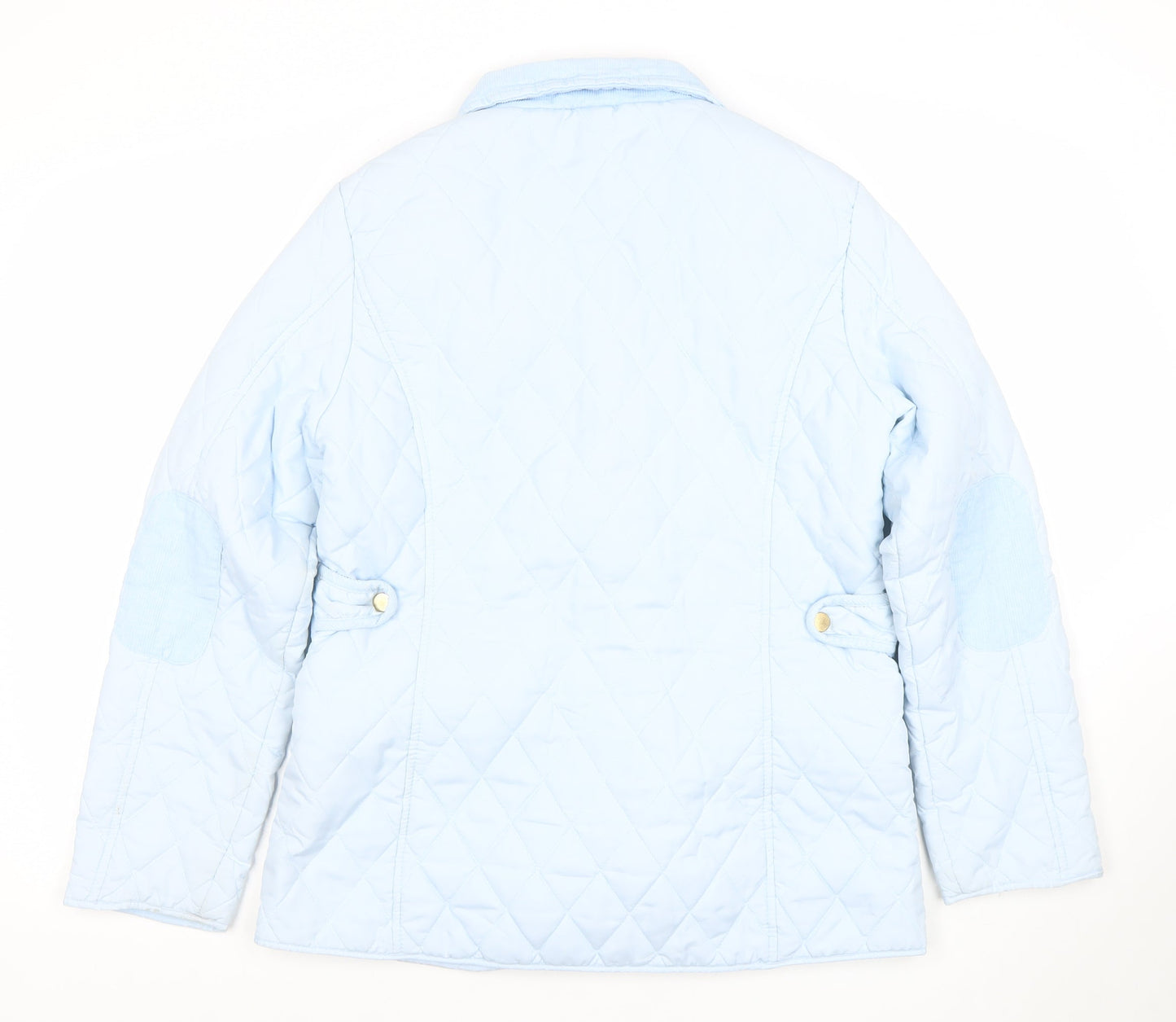 David Barry Women's Blue Quilted Mid-Length Jacket Size 14