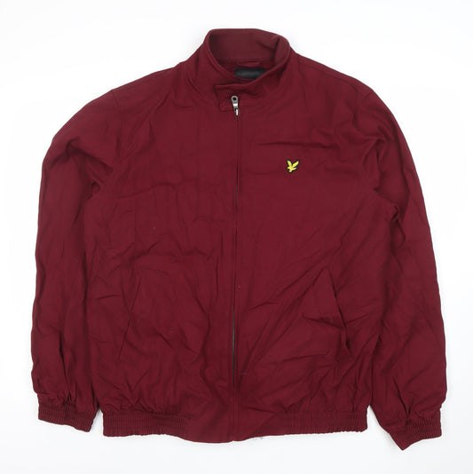Lyle & Scott Men's Red XL Bomber Jacket Cotton Polyester Casual