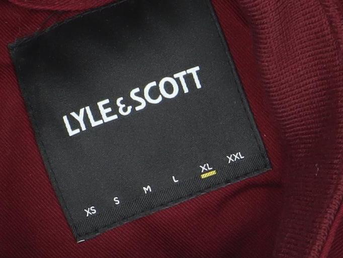 Lyle & Scott Men's Red XL Bomber Jacket Cotton Polyester Casual