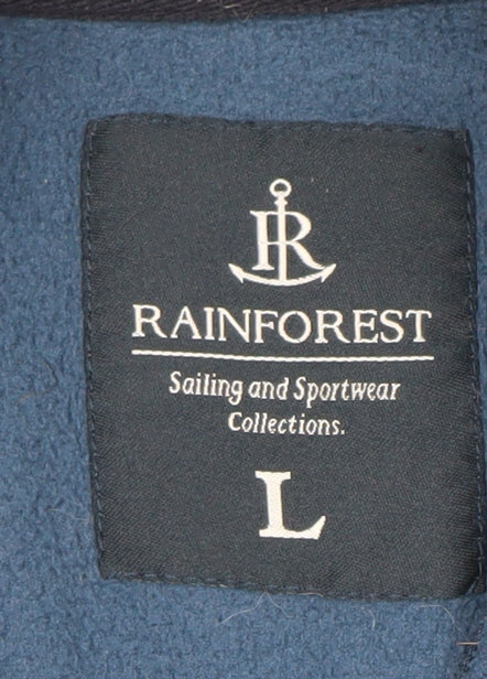 Rainforest Men's Blue Fleece Full Zip Jacket Size L