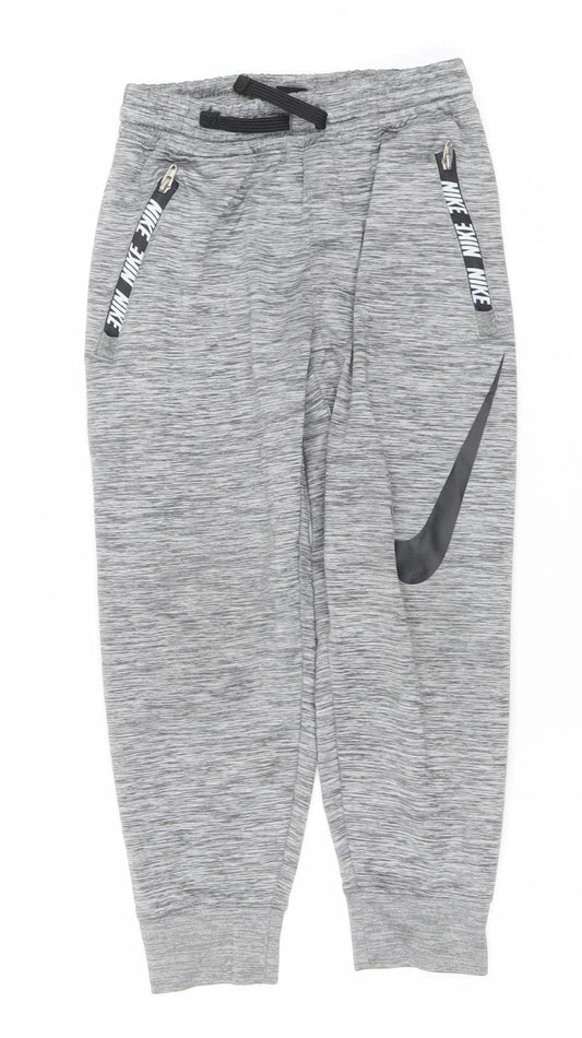 Nike Boys Grey Dri-FIT Jogger Sweatpants 4-5 Years with Zip Pockets