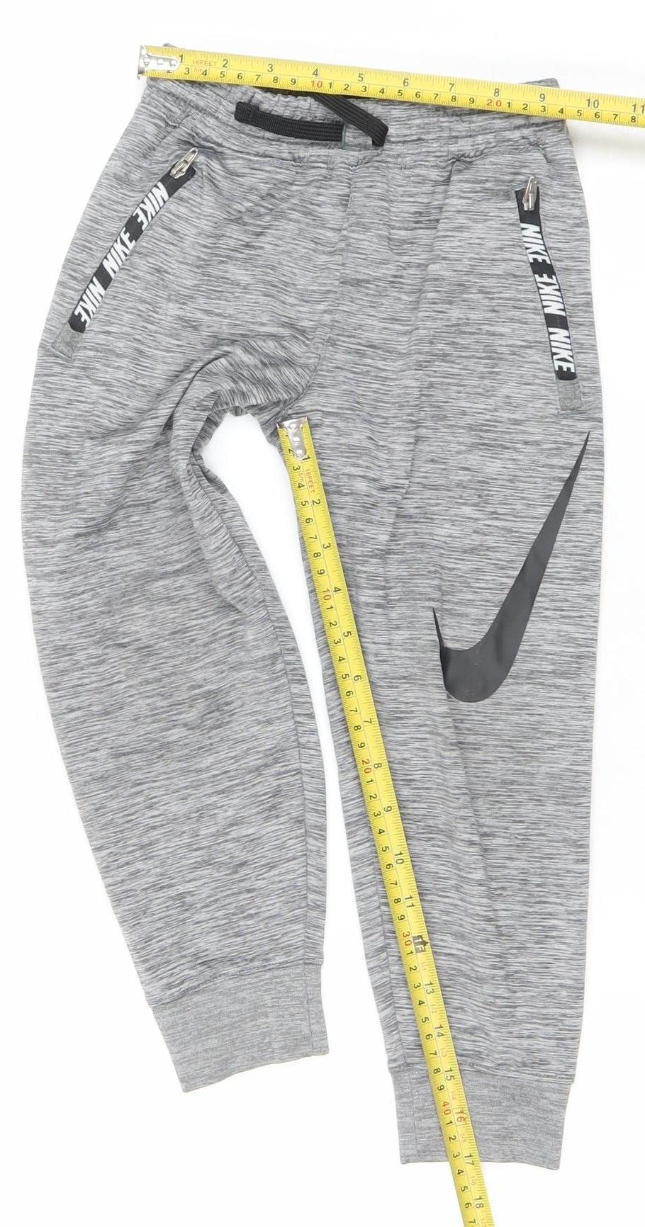 Nike Boys Grey Dri-FIT Jogger Sweatpants 4-5 Years with Zip Pockets