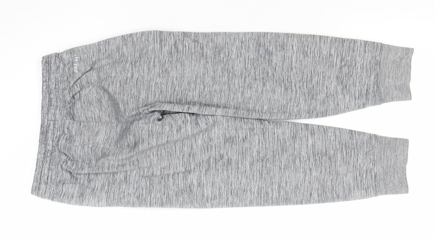 Nike Boys Grey Dri-FIT Jogger Sweatpants 4-5 Years with Zip Pockets
