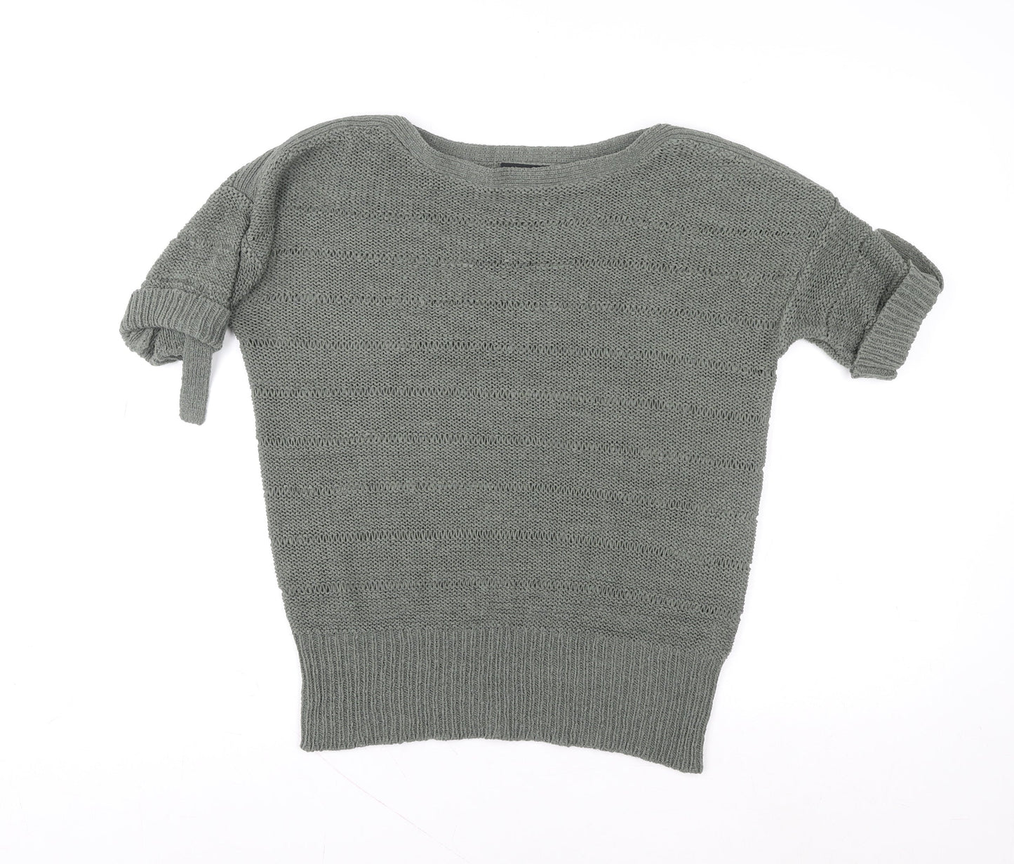 Wallis Women’s Grey Knit Short Sleeve Blouse Size S