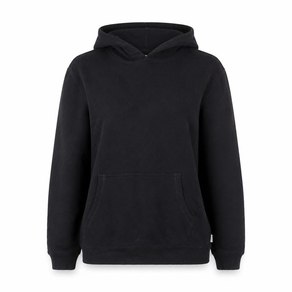 Front view of Easy Women’s Black Pullover Hoodie Large Cotton Blend Casual