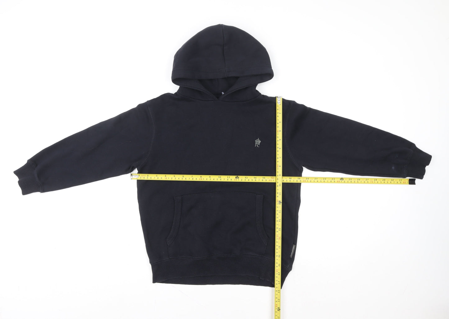 French Connection Boys Black Cotton Pullover Hoodie 11-12 Years