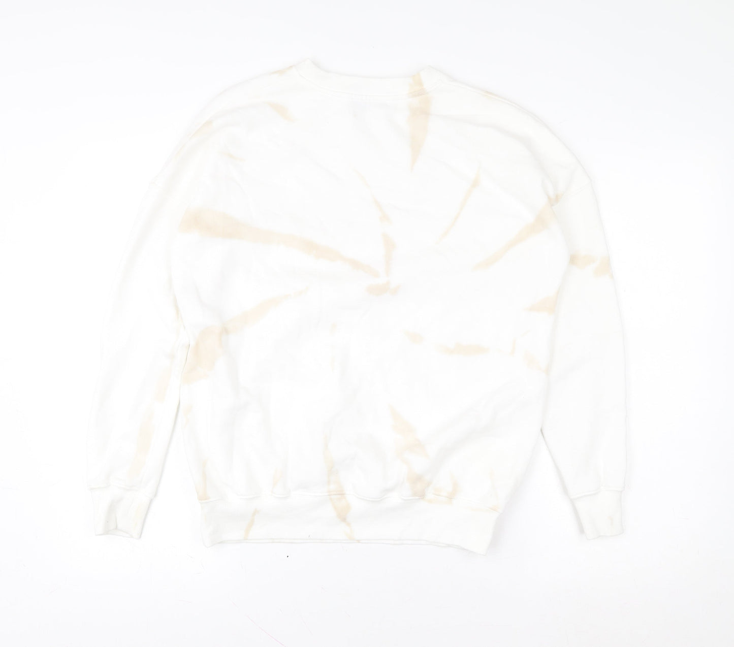 Mint Velvet Women Beige Tie Dye Pullover Sweatshirt Size S Cotton Blend