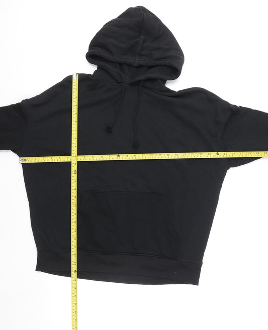 H&M Divided Women's Black Pullover Hoodie Size M Cotton Blend