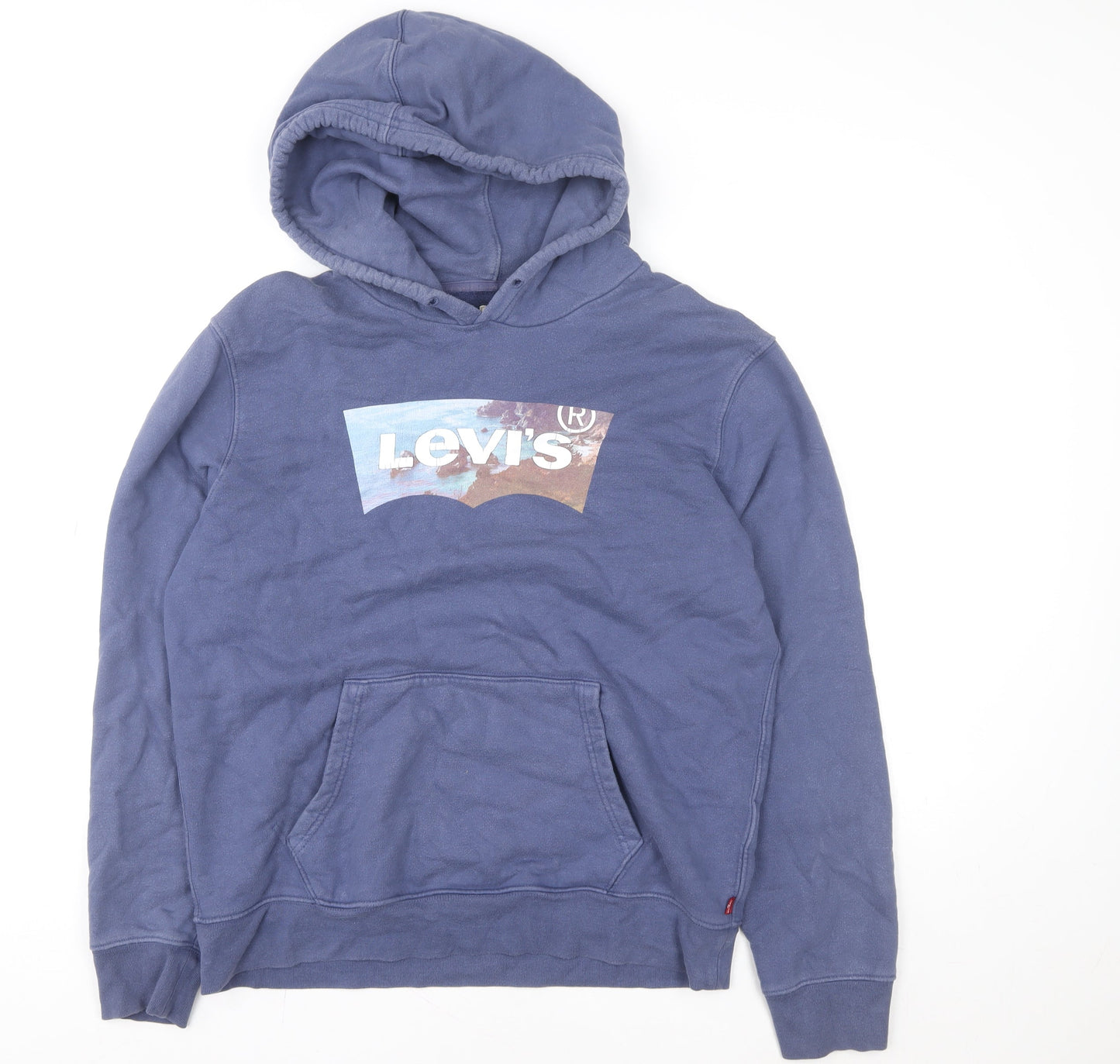 Mens UK M Regular Levi's Blue Pullover Hoodie