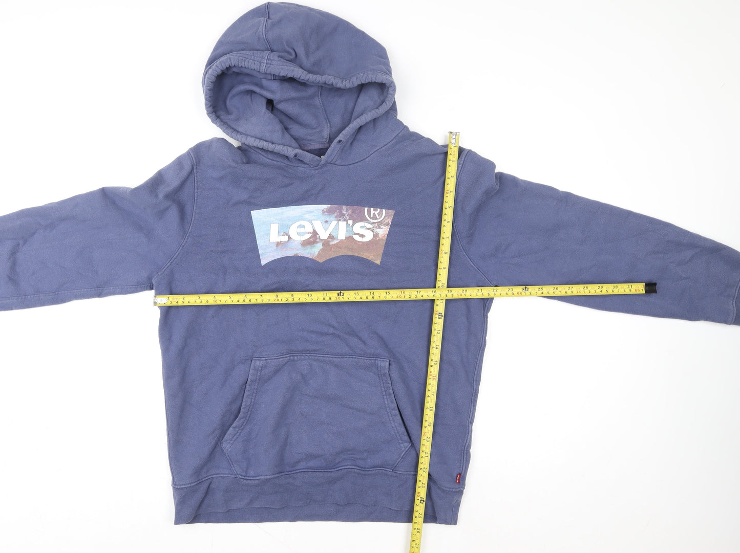 Mens UK M Regular Levi's Blue Pullover Hoodie