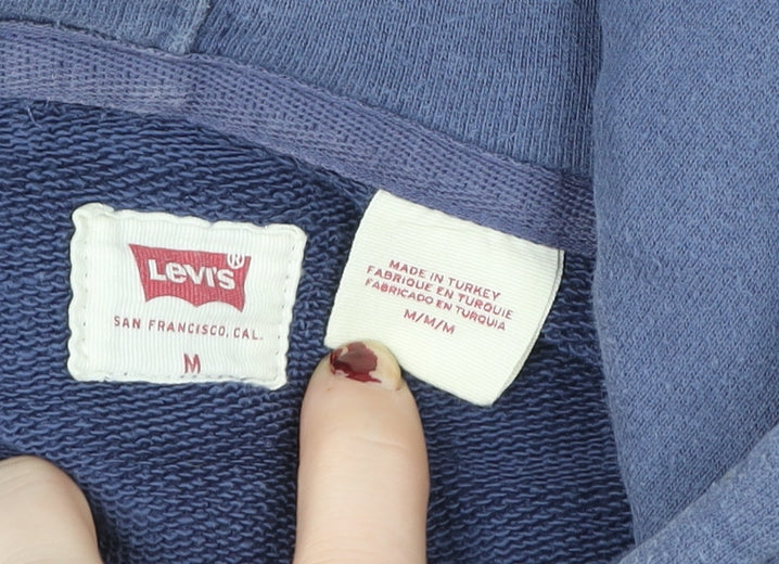 Mens UK M Regular Levi's Blue Pullover Hoodie