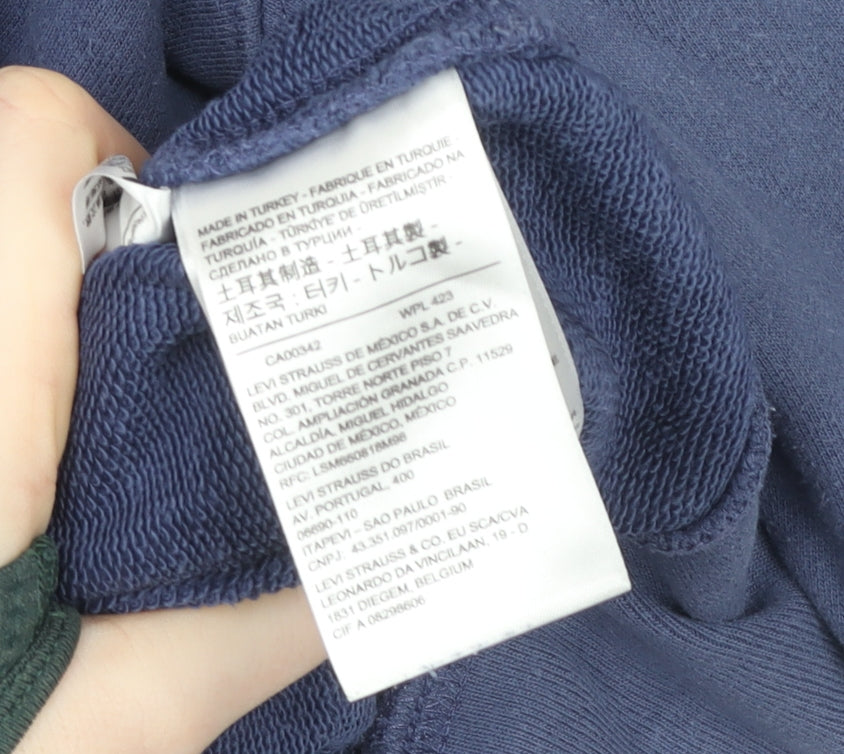 Mens UK M Regular Levi's Blue Pullover Hoodie
