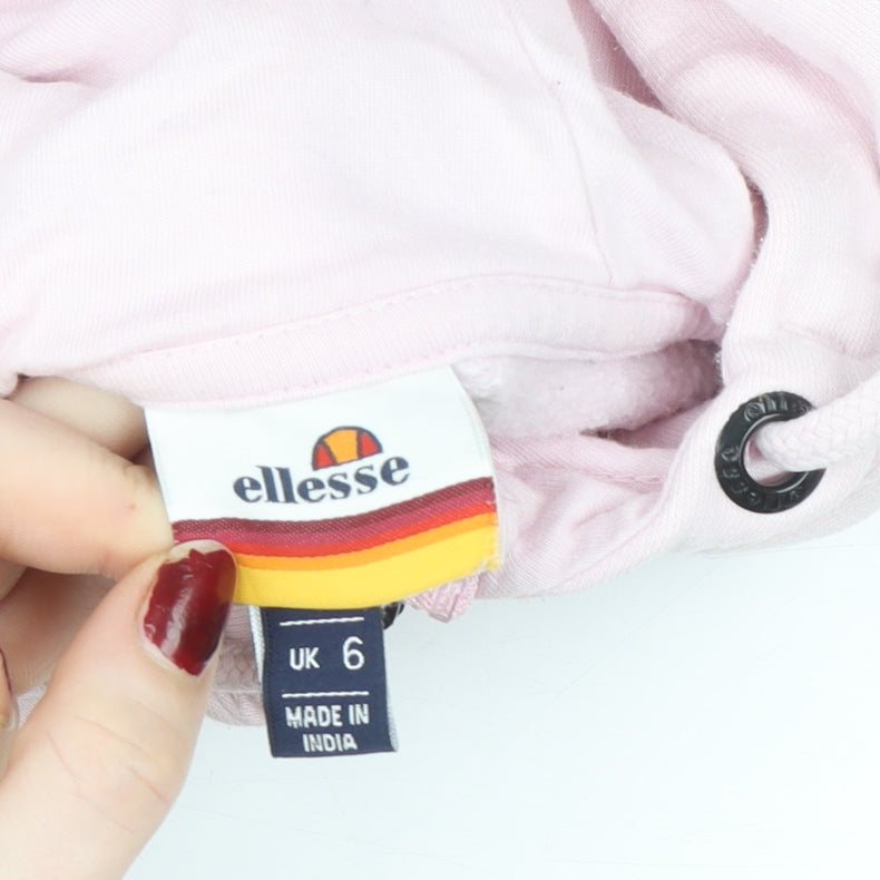Womens UK 6 Regular ellesse Pink Full Zip Hoodie