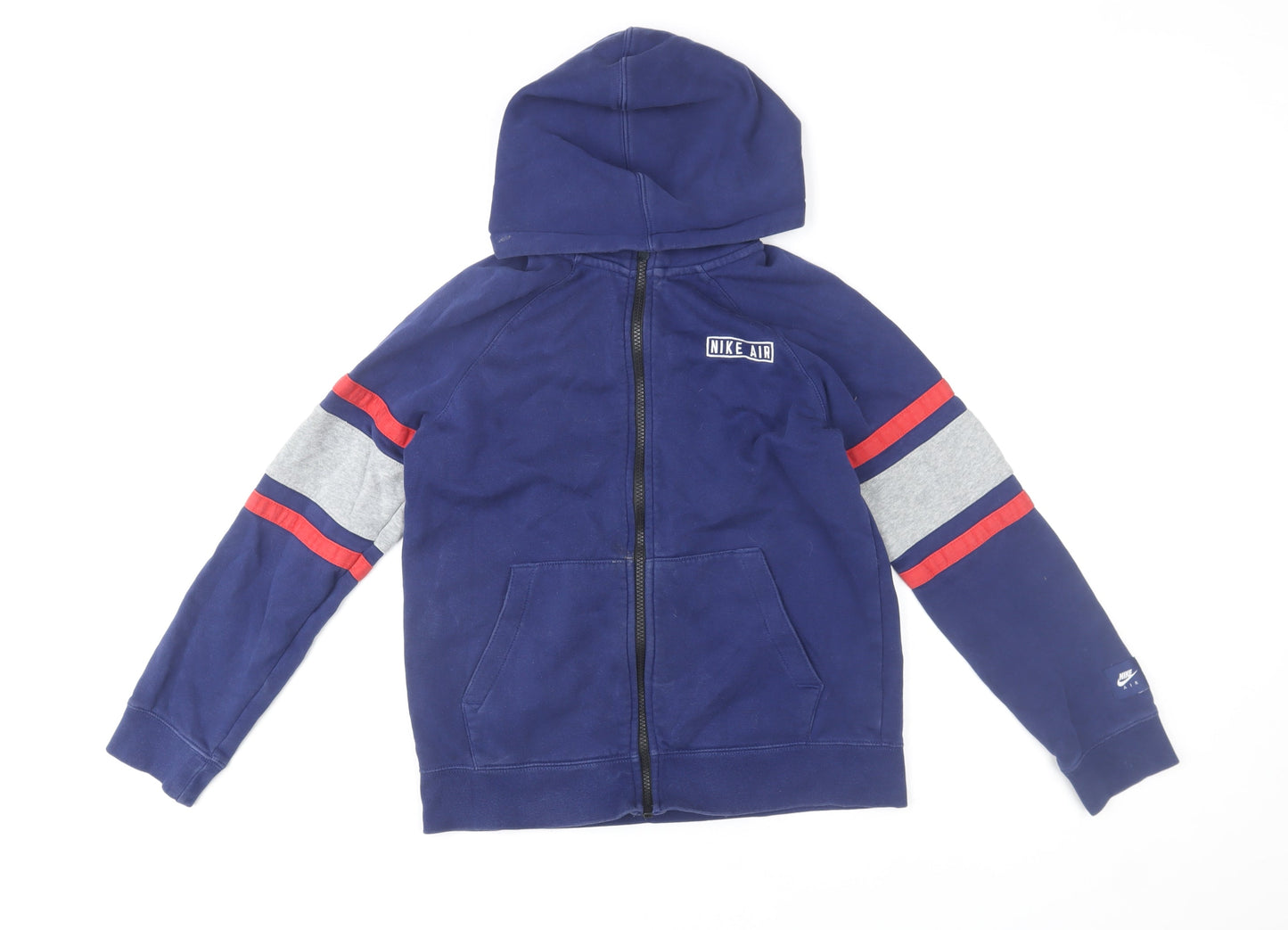 Nike Boys Blue Full Zip Hoodie L 147-158cm Cotton Blend