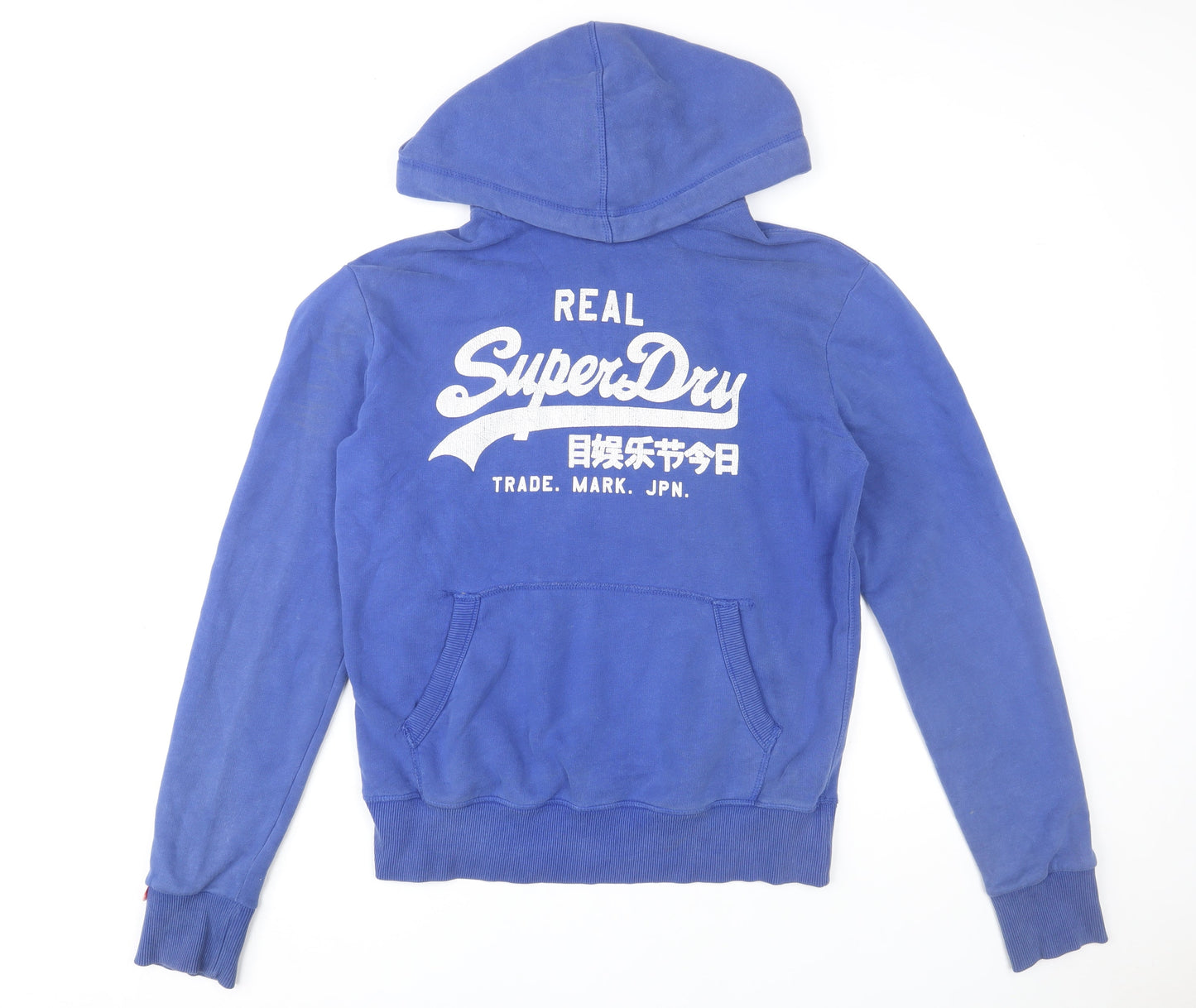 Superdry Men's Blue Pullover Hoodie M Graphic Print Logo