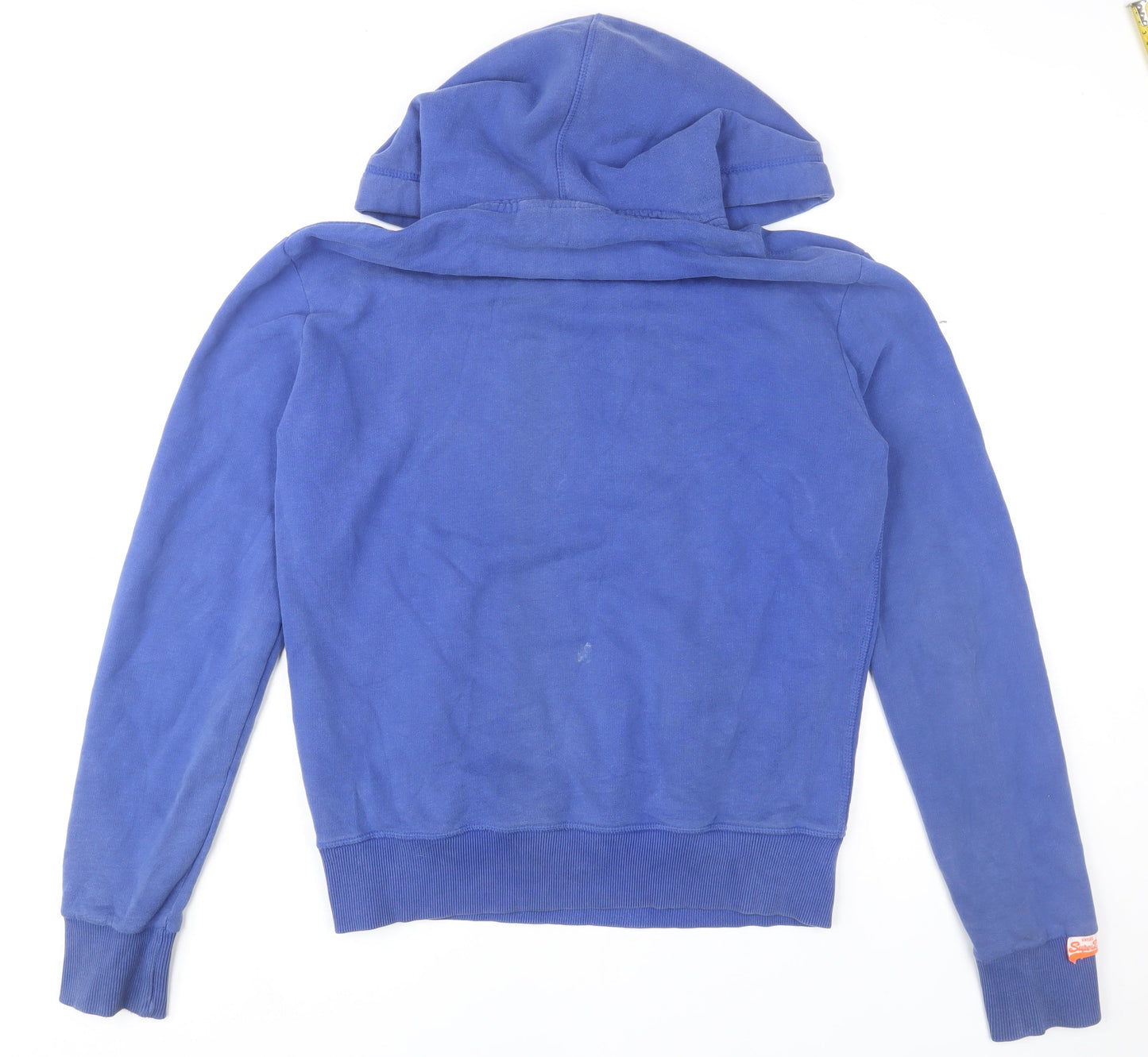 Superdry Men's Blue Pullover Hoodie M Graphic Print Logo