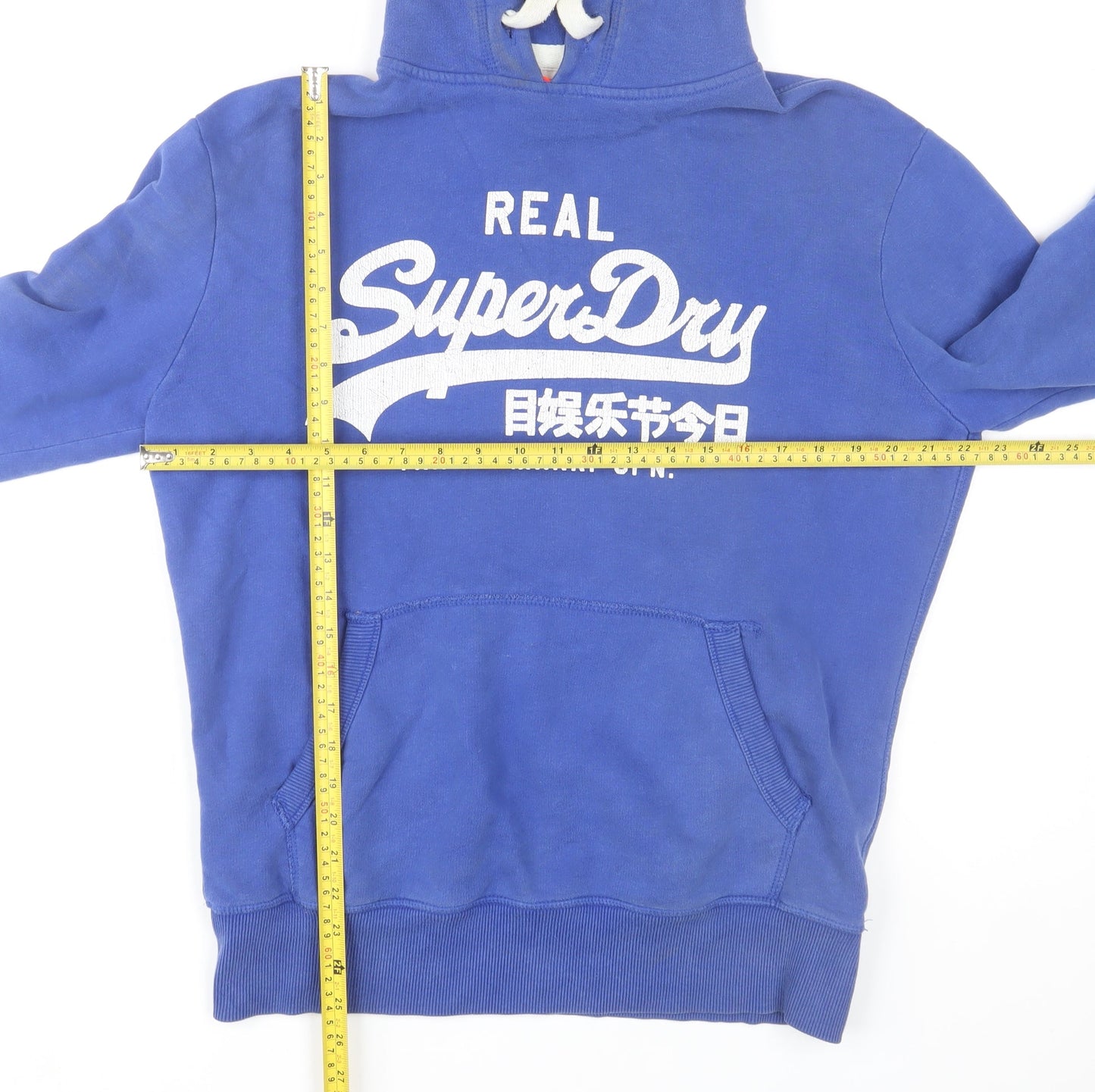Superdry Men's Blue Pullover Hoodie M Graphic Print Logo