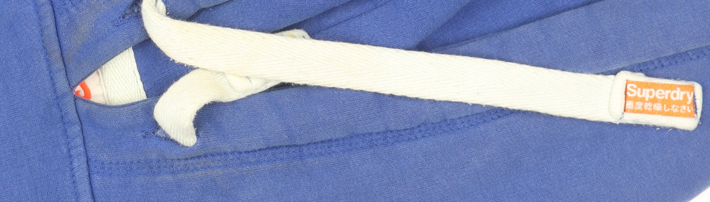 Superdry Men's Blue Pullover Hoodie M Graphic Print Logo