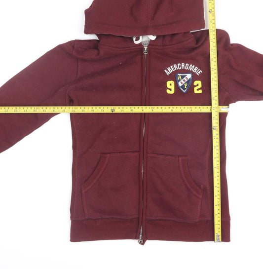 Mens UK S Regular Abercrombie & Fitch Red Full Zip Hoodie