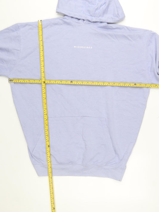 Missguided Women’s Lilac Pullover Hoodie UK 8 Relaxed Fit Cotton Blend