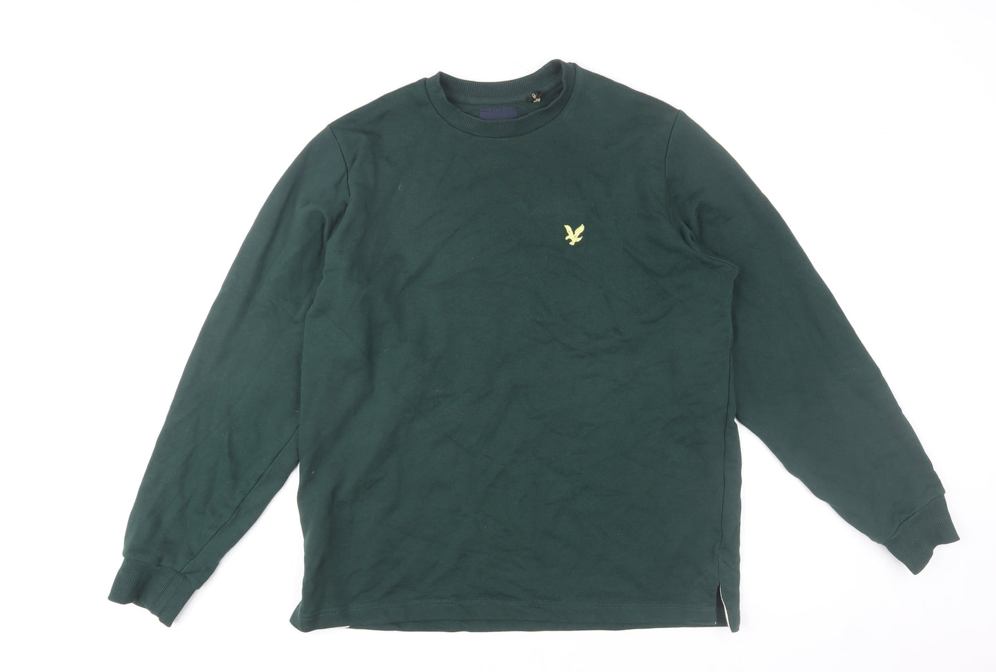 Lyle & Scott Men's Green Crew Neck Relaxed Fit Sweatshirt Size M