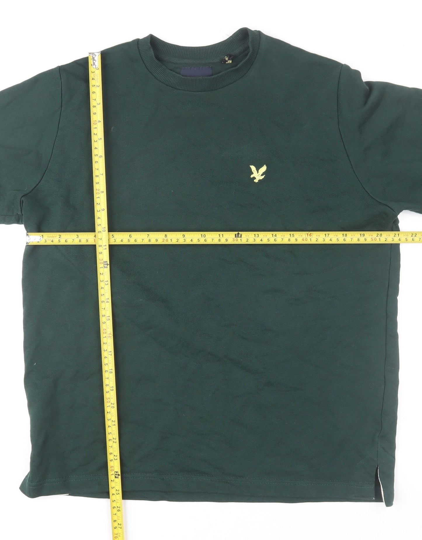 Lyle & Scott Men's Green Crew Neck Relaxed Fit Sweatshirt Size M