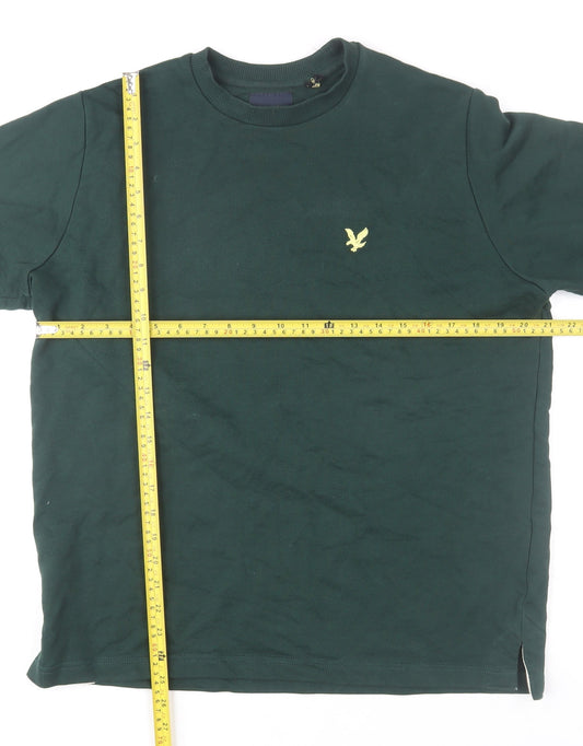 Lyle & Scott Men's Green Crew Neck Relaxed Fit Sweatshirt Size M