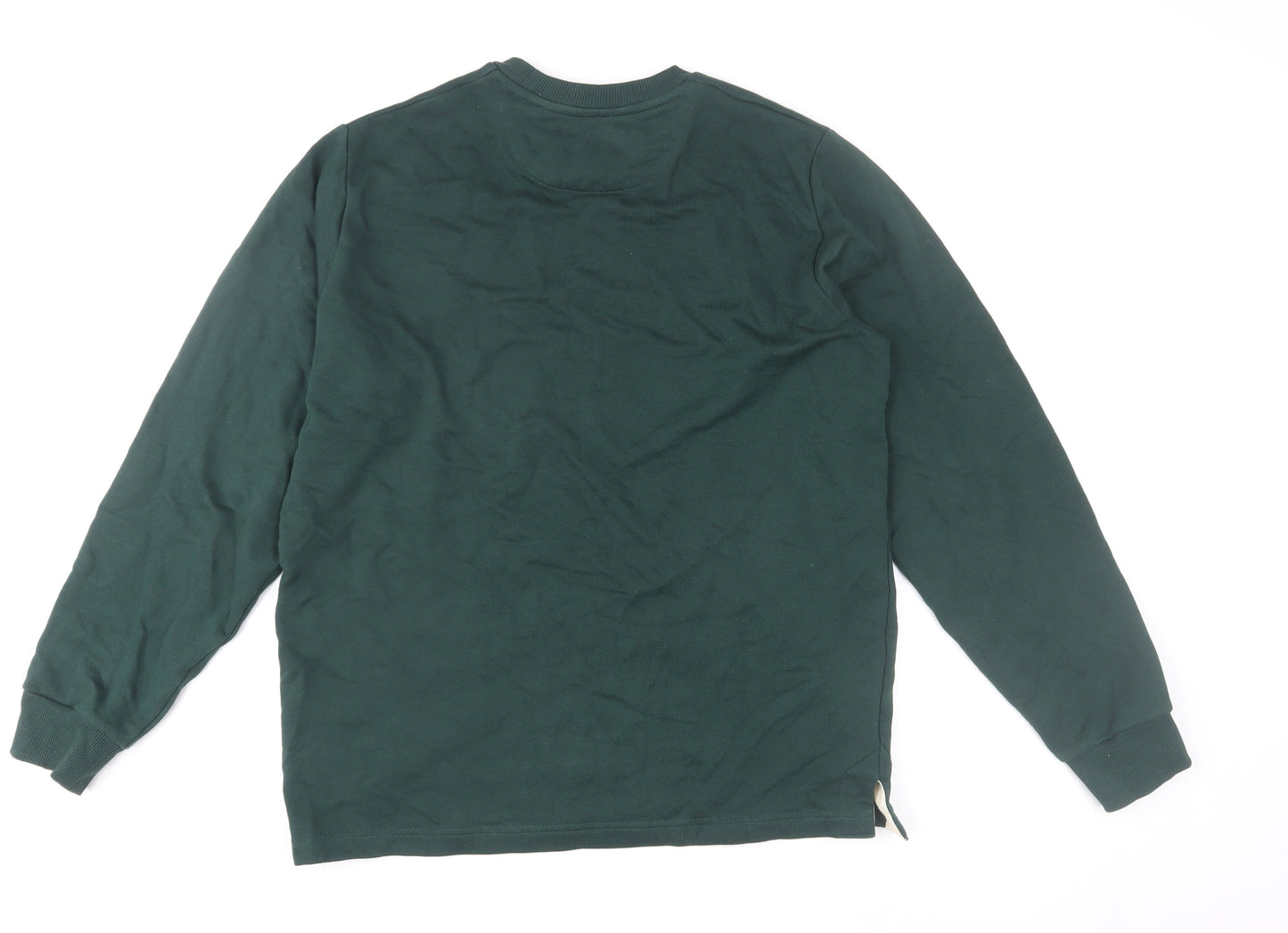 Lyle & Scott Men's Green Crew Neck Relaxed Fit Sweatshirt Size M