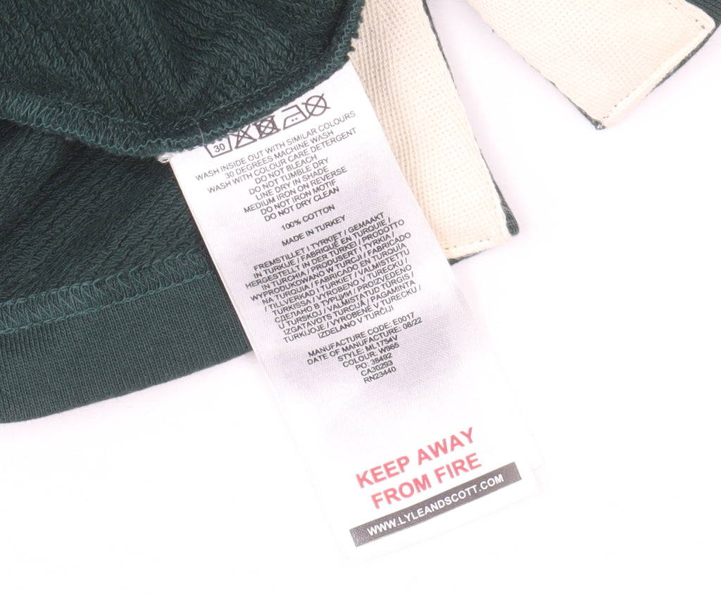 Lyle & Scott Men's Green Crew Neck Relaxed Fit Sweatshirt Size M