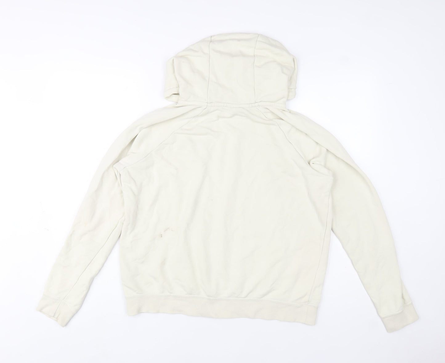 Nike Women Beige Pullover Hoodie Medium Logo Print Casual