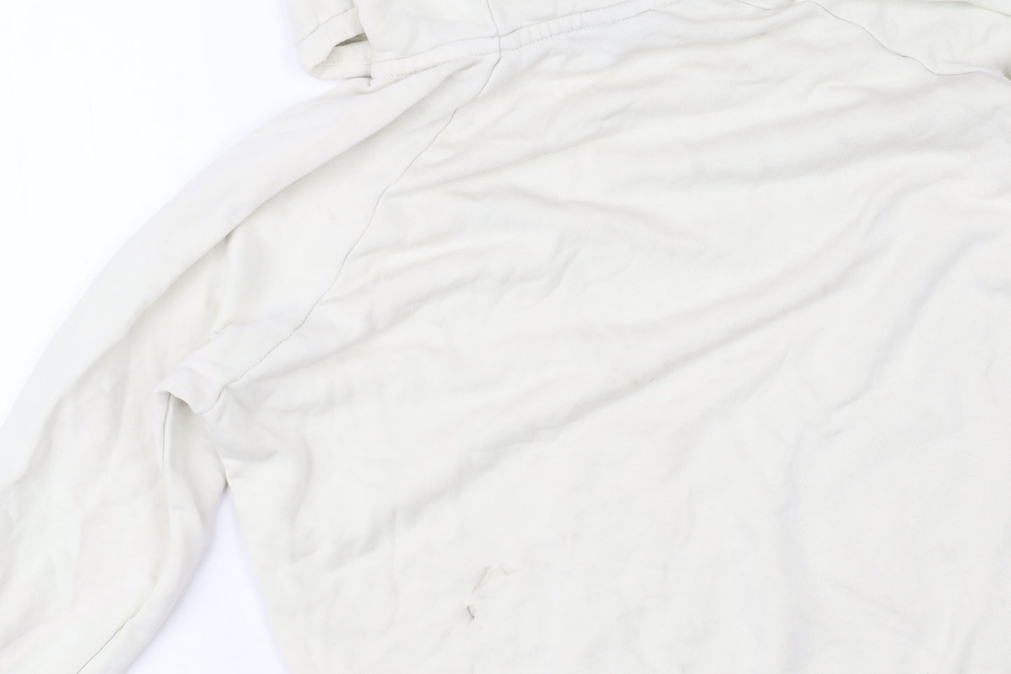 Nike Women Beige Pullover Hoodie Medium Logo Print Casual