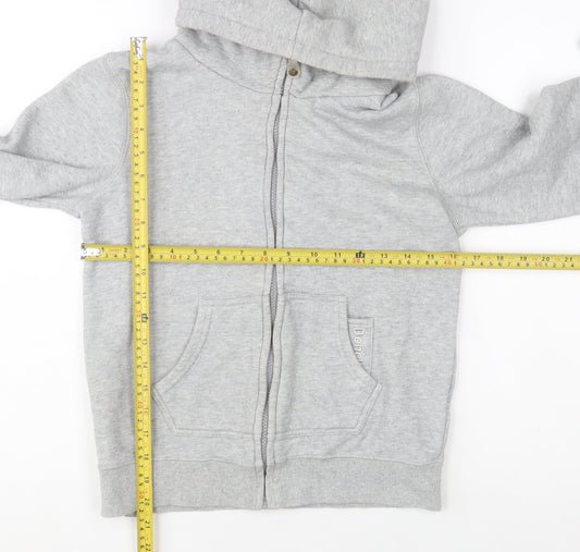 Bench Boys Grey Fleece Lined Zip Up Hooded Jacket 11-12 Years