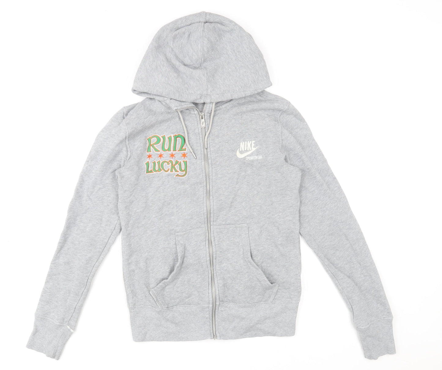 Nike Men's Grey Full Zip Hooded Sports Jacket Size S