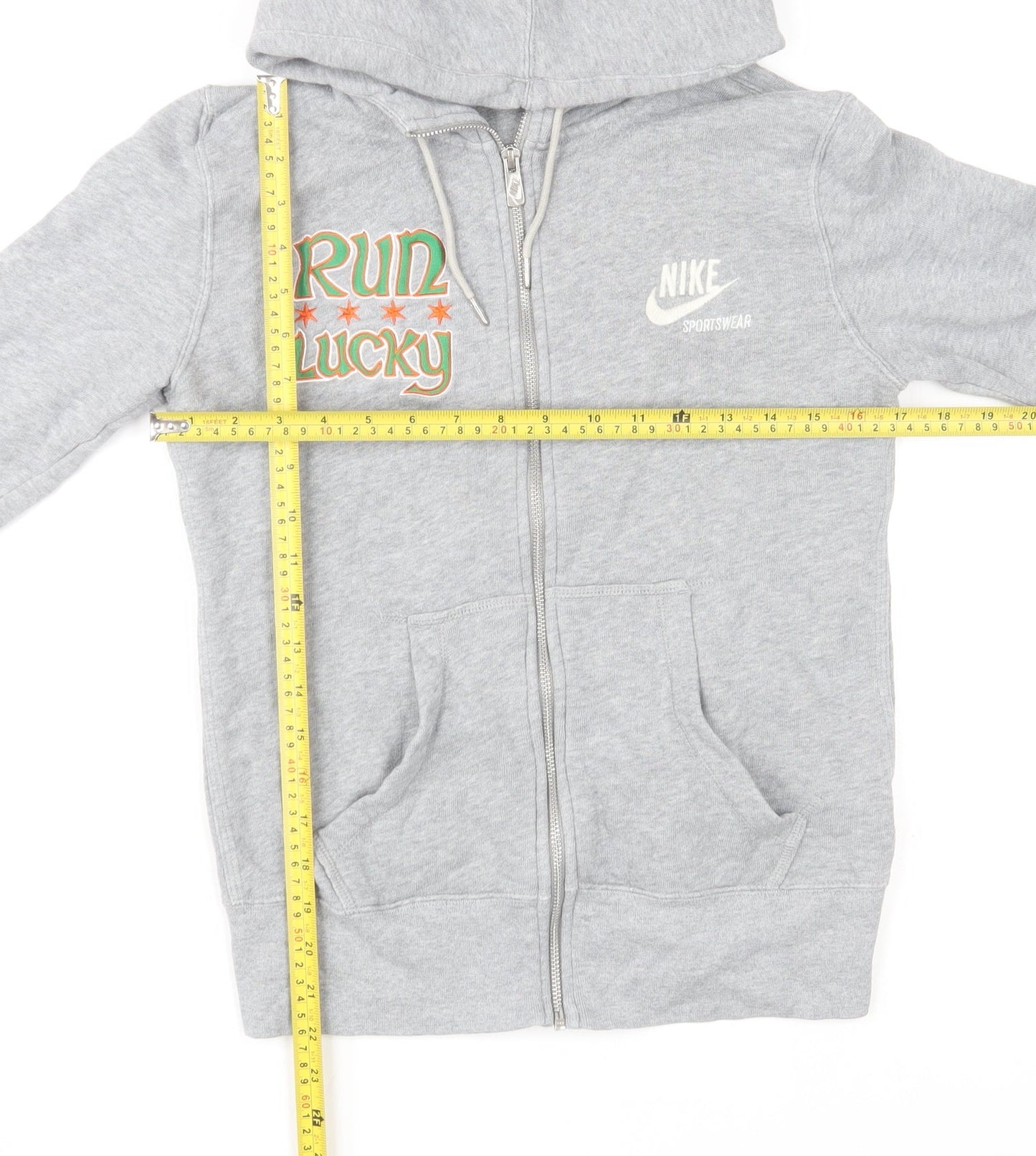 Nike Men's Grey Full Zip Hooded Sports Jacket Size S